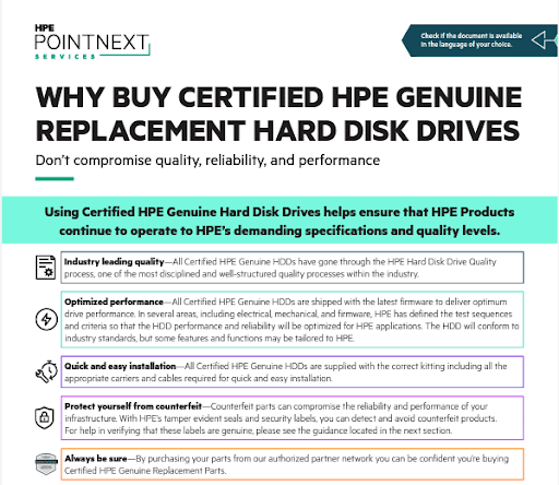 Infographic Why Buy Certified Hpe Genuine Replacement Hard Disk Drives...